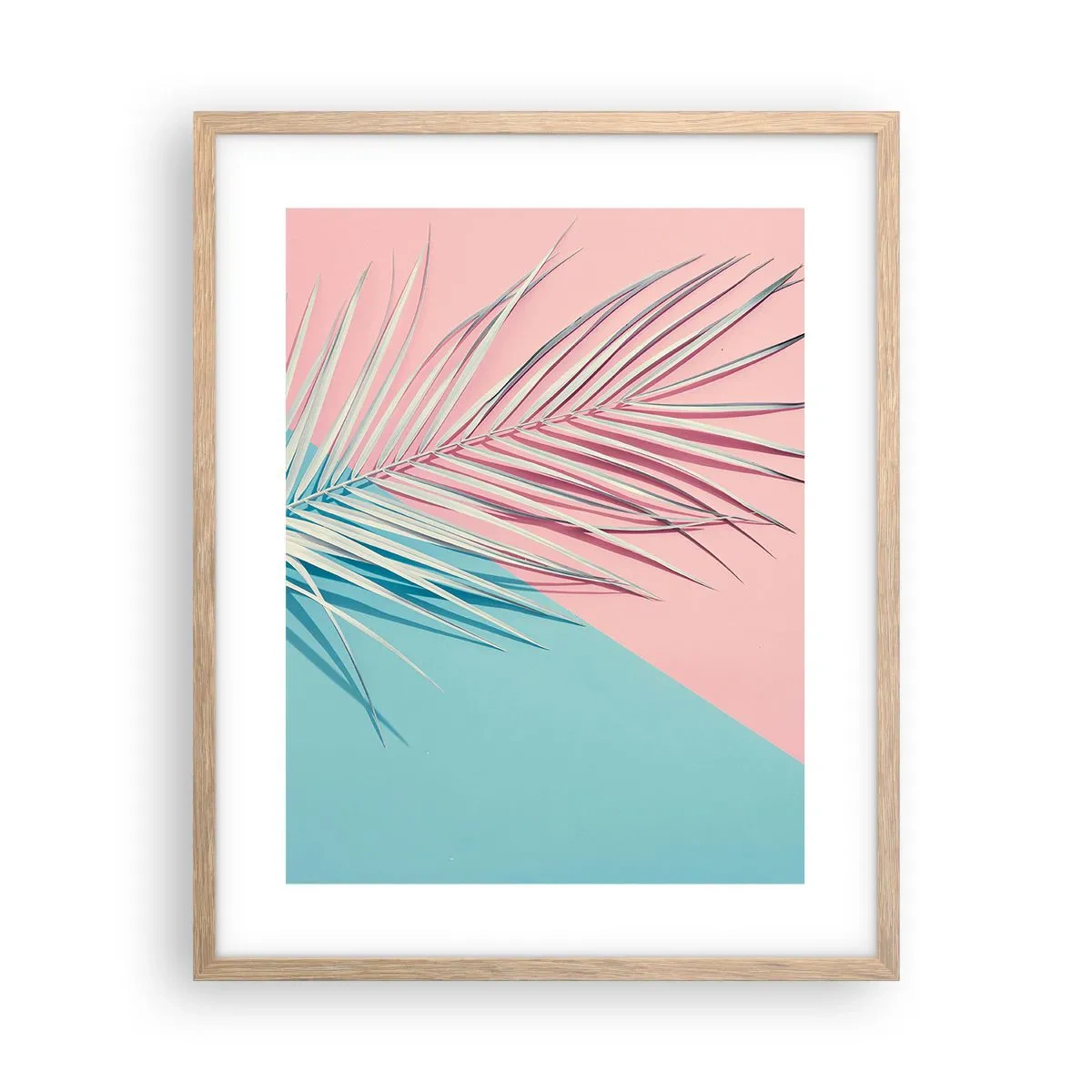 Plakat i ramme af lyst egetræ - Tropisk indtryk - 40x50 cm