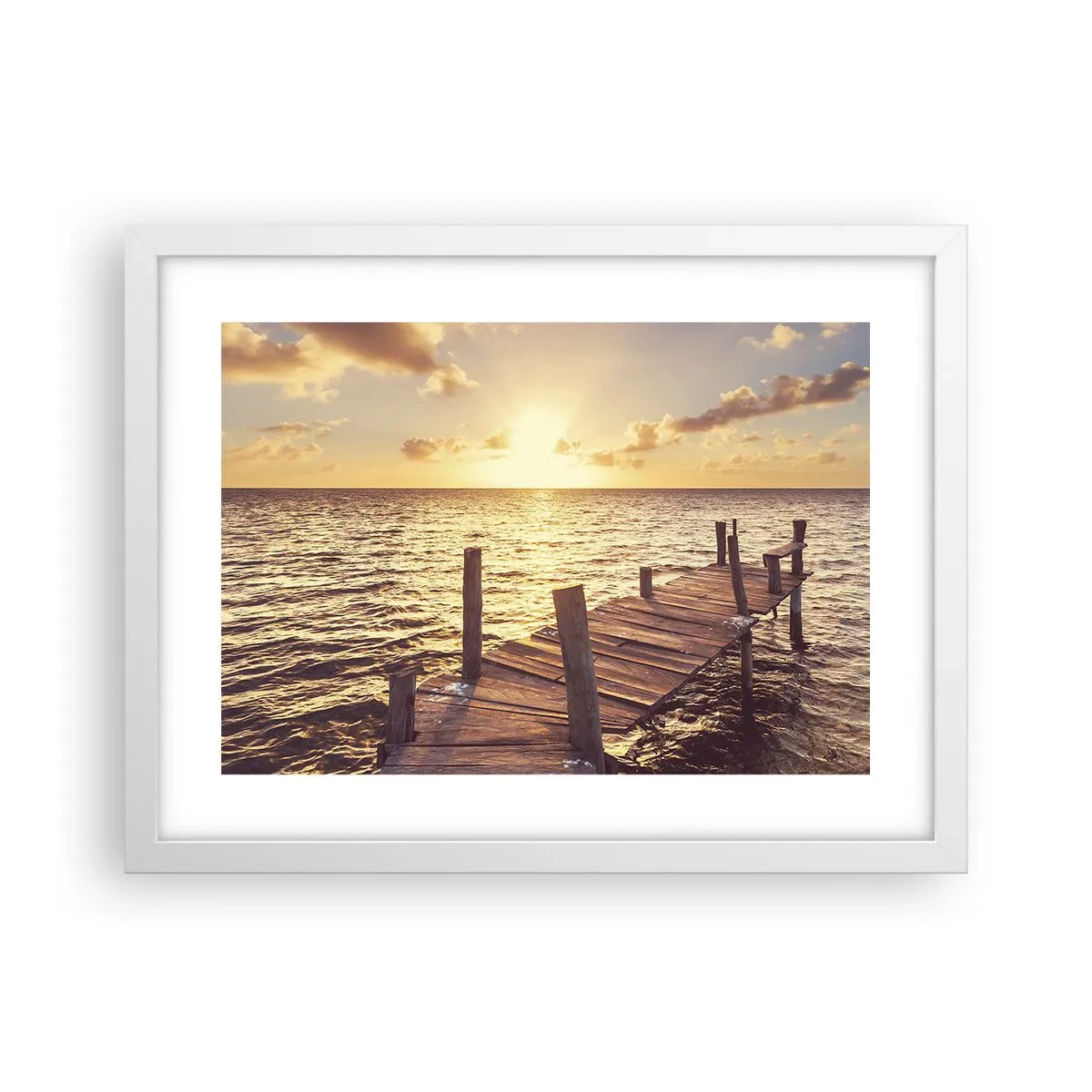 Plakat i hvid ramme - Gyldent land af blidhed - 40x30 cm