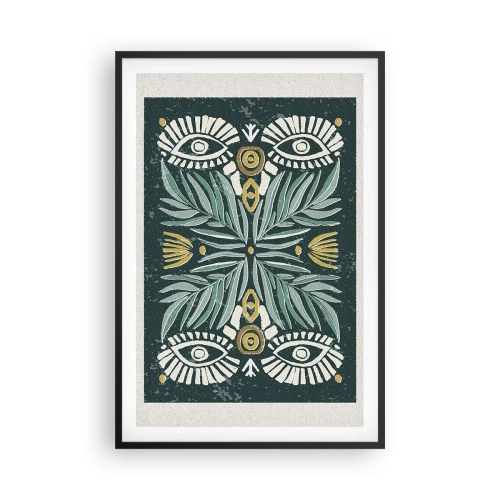 Plakat i sort ramme - Som en folkeudskæring - 61x91 cm