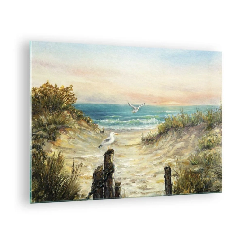 Billede på glas - Vindstille tilbagetog - 70x50cm - Vindstille tilbagetog - Moderne vægdekoration til stue og soveværelse ARTTOR