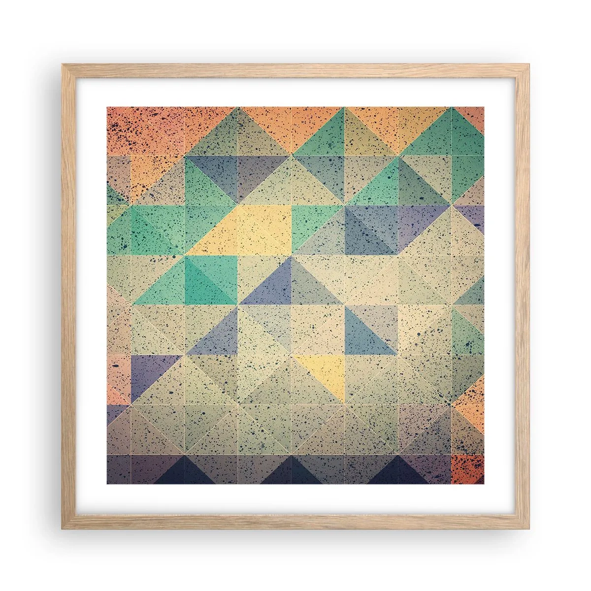 Plakat i ramme af lyst egetræ - Republikken trekanter - 50x50 cm