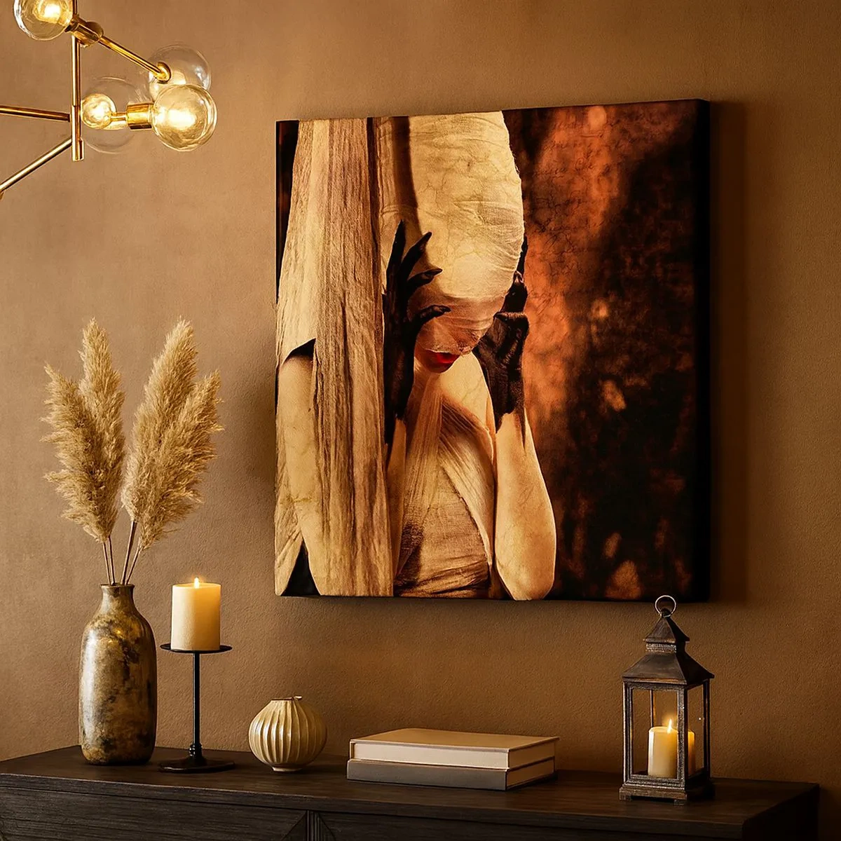 Lærredstryk - Billede på lærred - Mellem godt og ondt - 30x30 cm