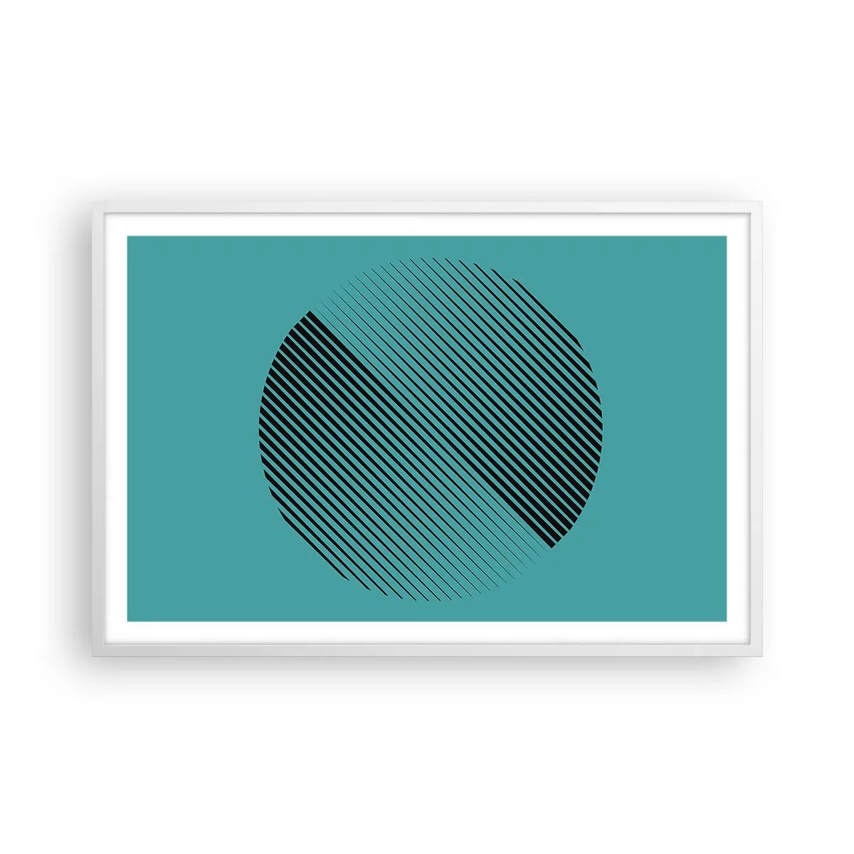 Plakat i hvid ramme - Cirklen - en geometrisk variation - 91x61 cm