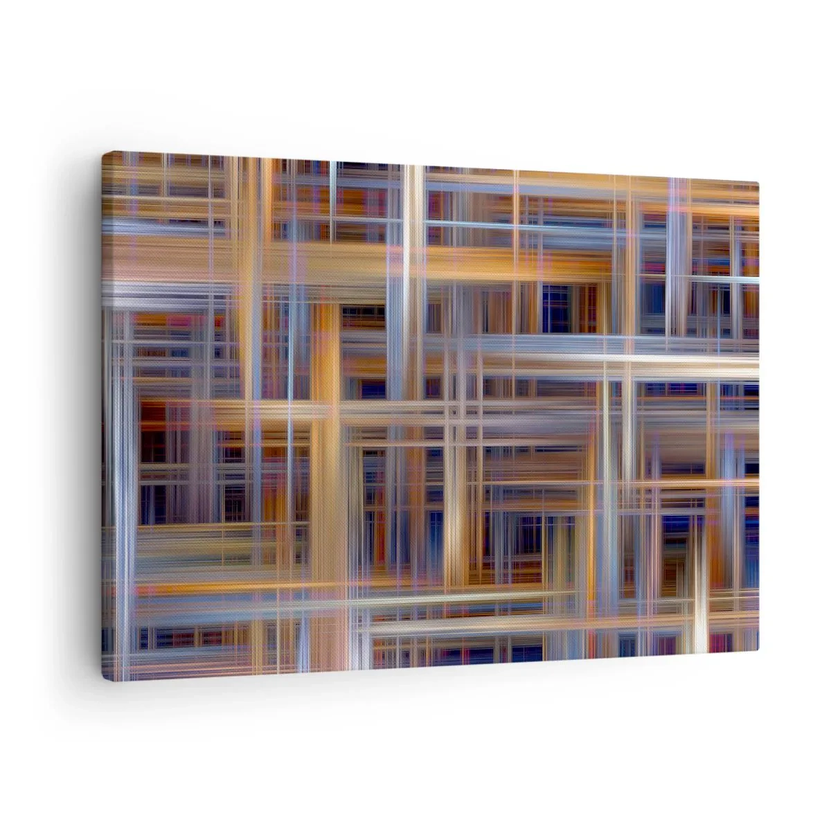 Lærredstryk - Billede på lærred - Abstrakte geometriske mønstre i pastelfarver - 70x50cm - Vævet af lys - Moderne vægdekoration til stue og soveværelse ARTTOR