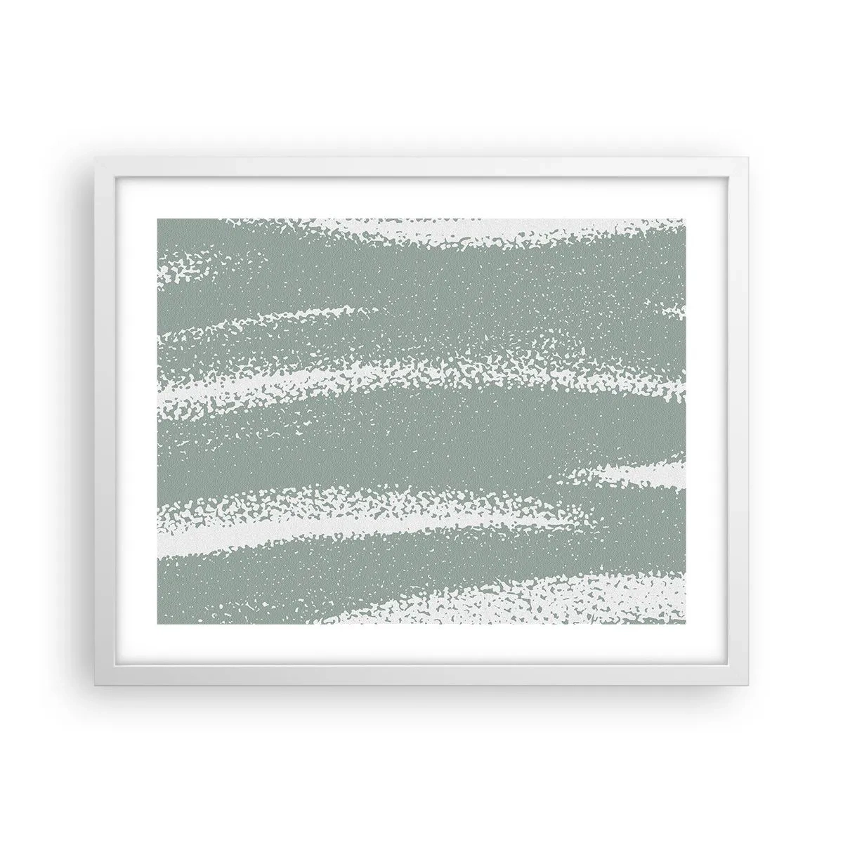 Plakat i hvid ramme - Abstraktion i vinterstemning - 50x40 cm