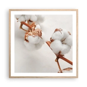 Plakat i ramme af lyst egetræ - Bare kramme - 60x60 cm