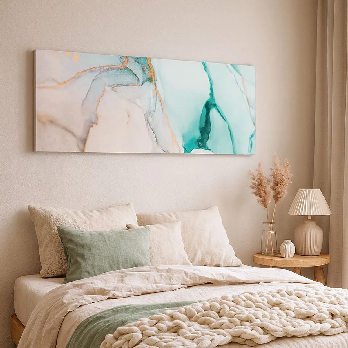 Lærredstryk - Billede på lærred - Dans af former og farver - 100x40 cm