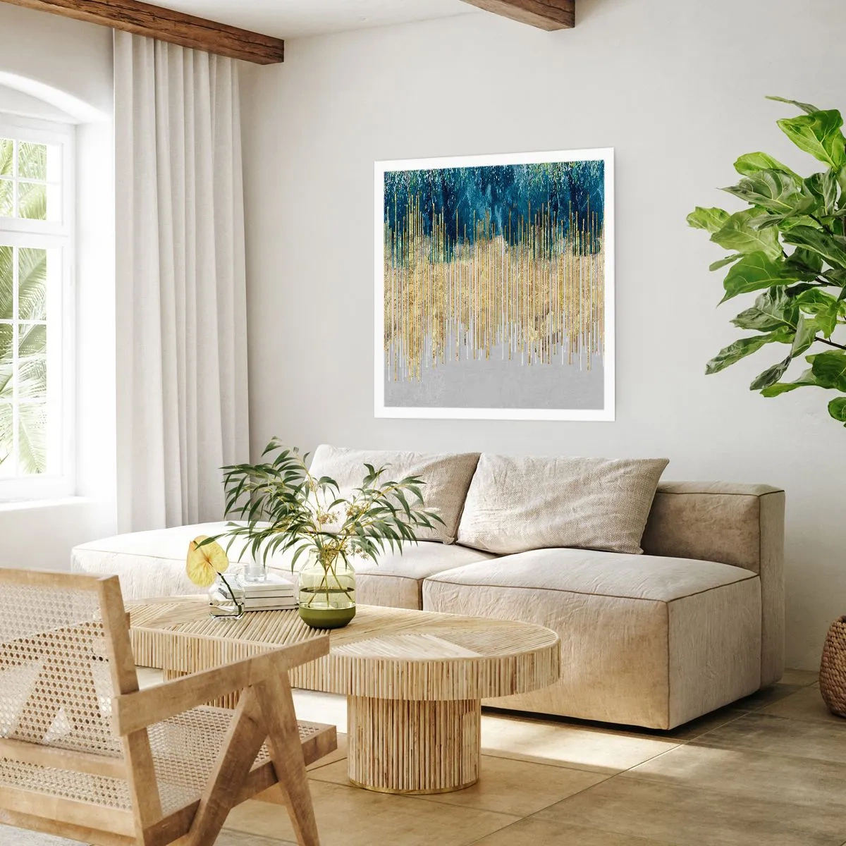 Plakat - Forgyldt grænse - 40x40 cm