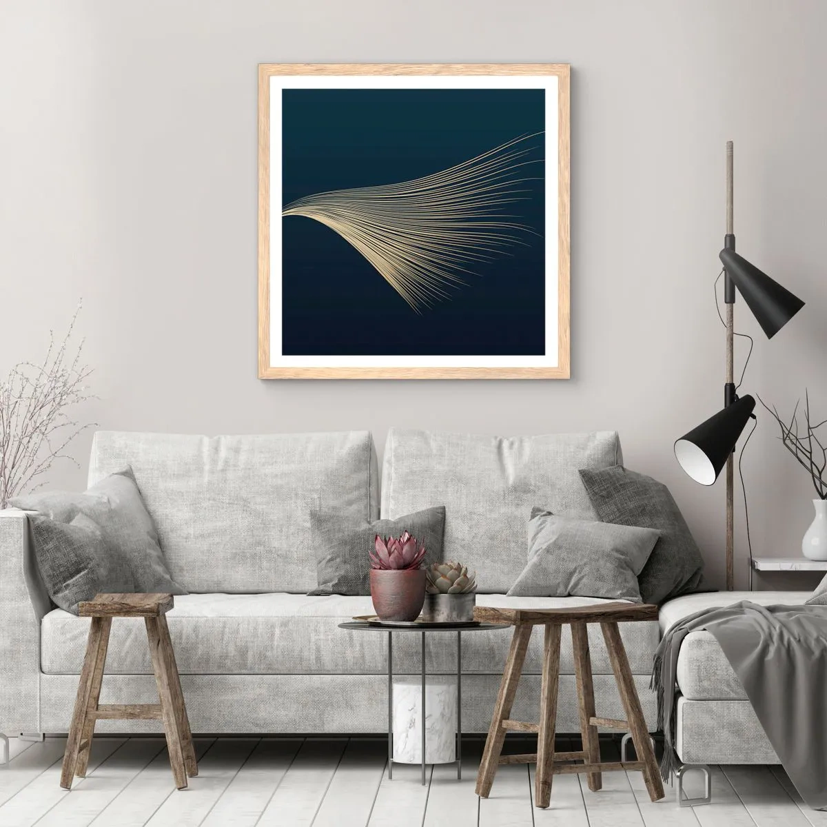 Plakat i ramme af lyst egetræ - Som en engels hår - 30x30 cm