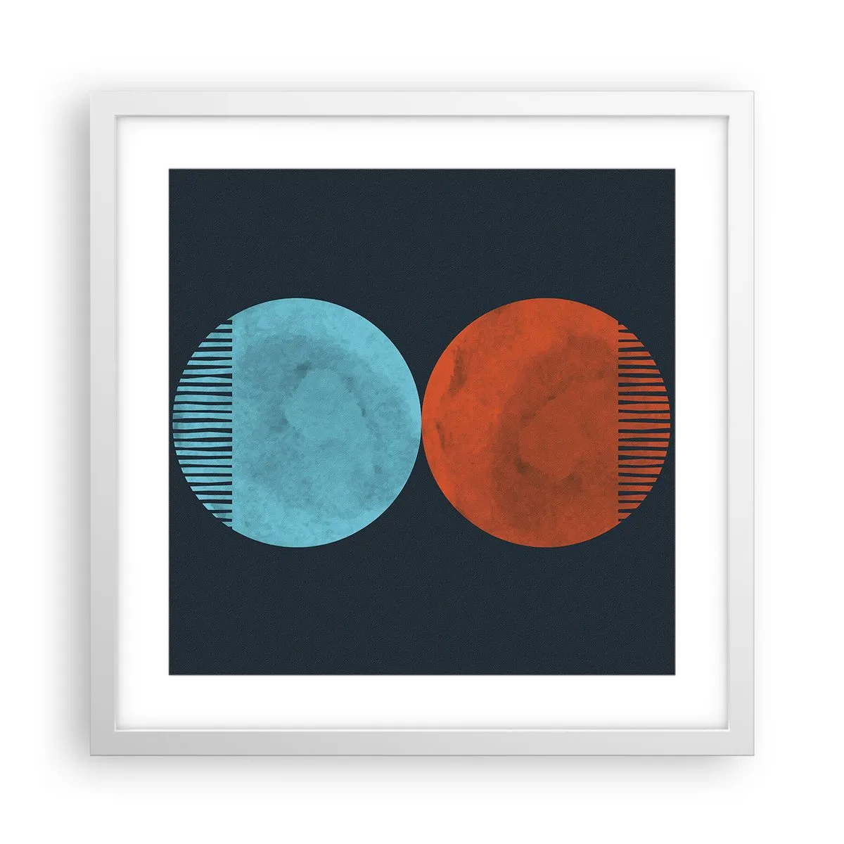 Plakat i hvid ramme - Kun geometri? - 40x40 cm