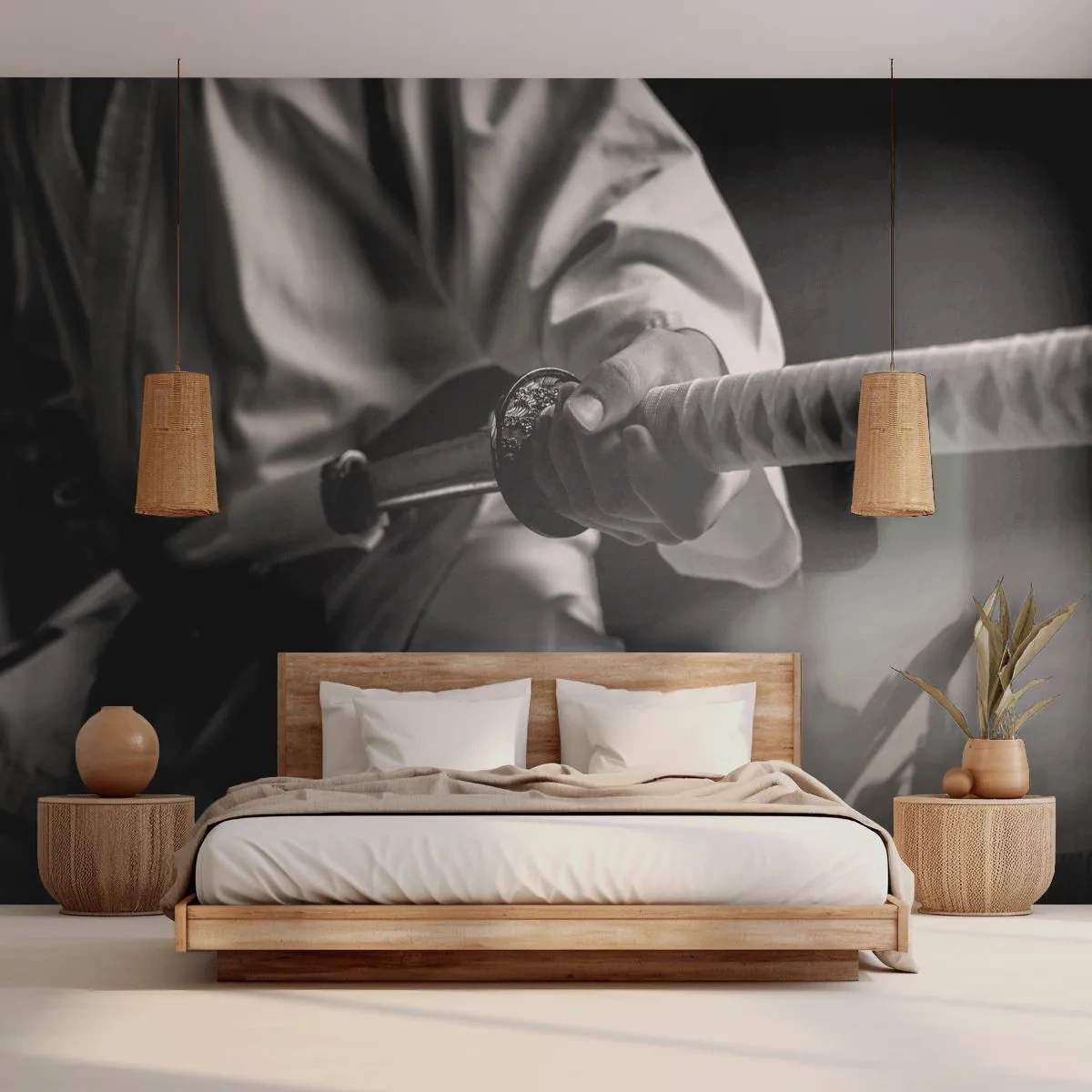 Fototapet Premium Canvas - En krigers sjæl - Samurai sværd, Japan, Kampsport - 300x210 cm