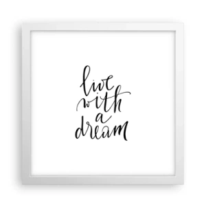 Plakat i hvid ramme - Of course - 30x30 cm