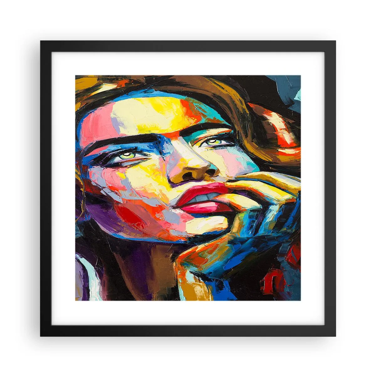 Plakat i sort ramme - Drømme som fugle svæver gennem himlen - 40x40 cm