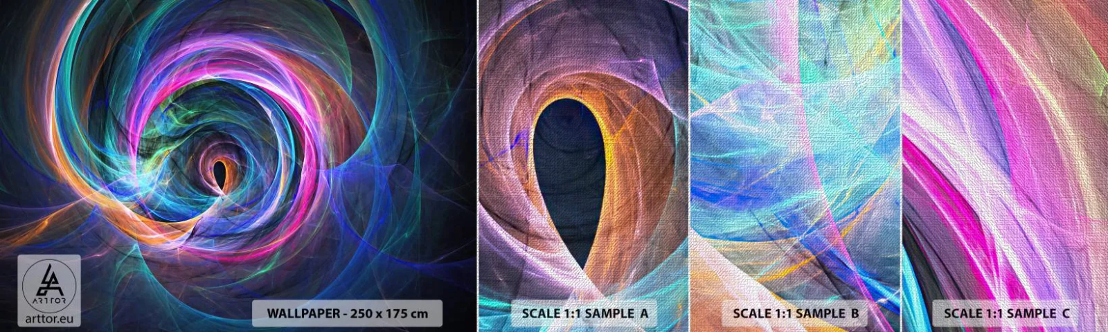 Prøve Fototapet Premium Canvas - Hvor vil du tage mig hen? - Abstraktion, Stykke, Vortex - 100x30 cm