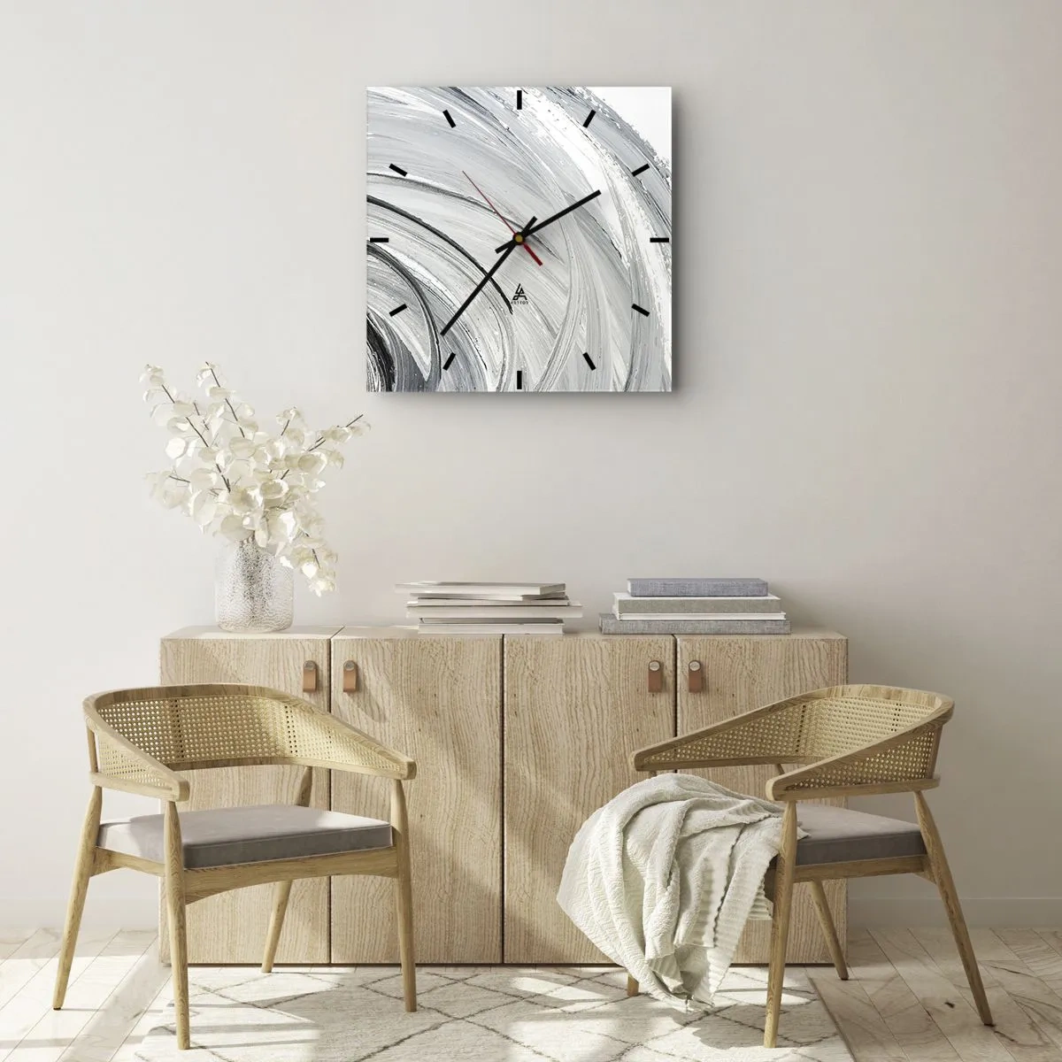 Vægur, Uret - Orbital komposition - 40x40 cm