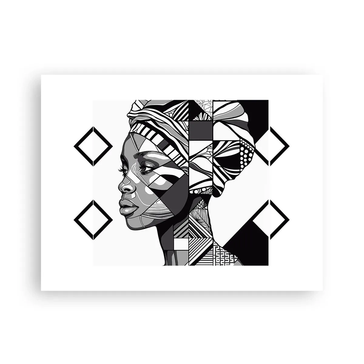 Plakat - Etnisk portræt - 40x30 cm
