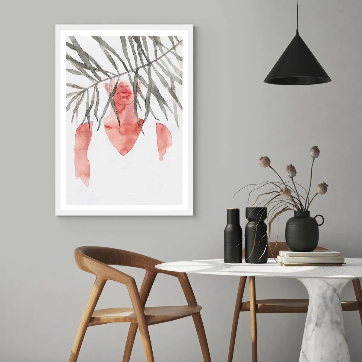 Plakat i hvid ramme - Tropernes dame - 61x91 cm