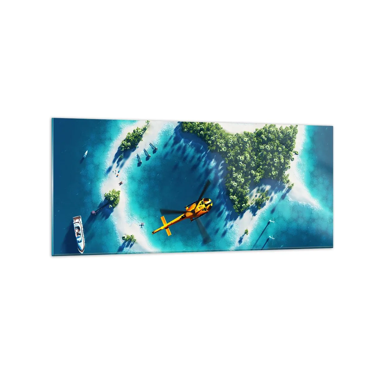 Billede på glas - Køb en ø - 120x50 cm