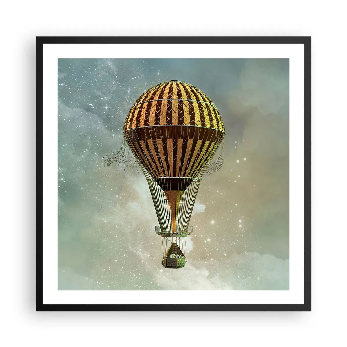 Plakat i sort ramme - Banebrydende flyvninger - 60x60 cm