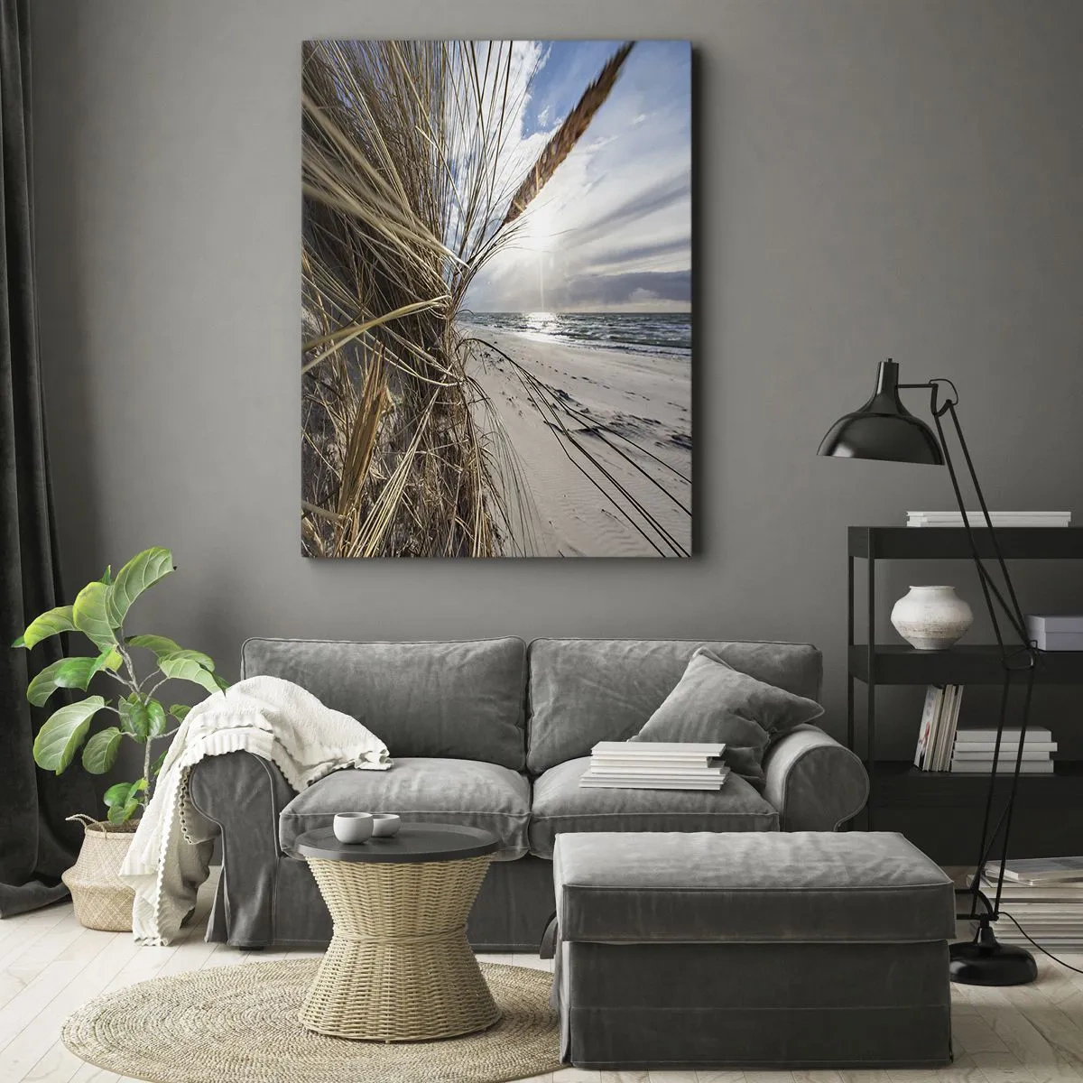 Lærredstryk - Billede på lærred - Et møde mellem elementerne - 50x70 cm