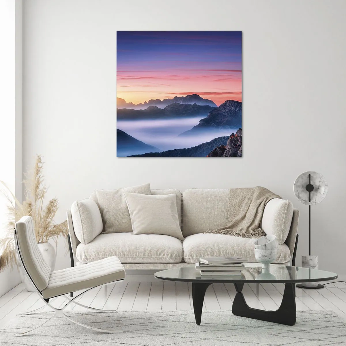 Billede på glas - Over dalene - 60x60 cm