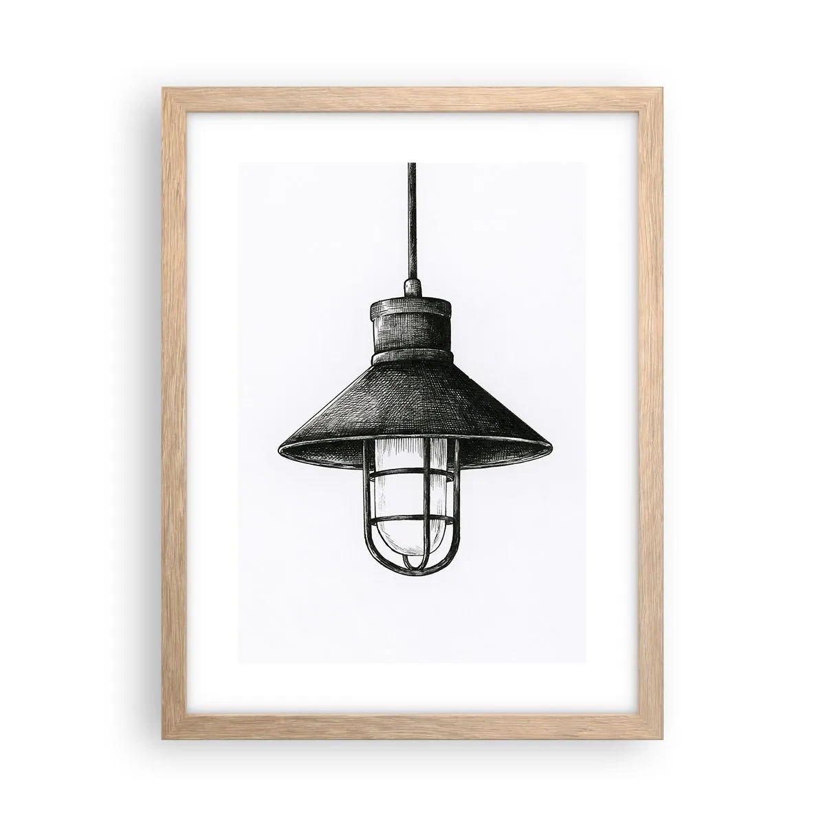 Plakat i ramme af lyst egetræ - Som for mange år siden... - 30x40 cm