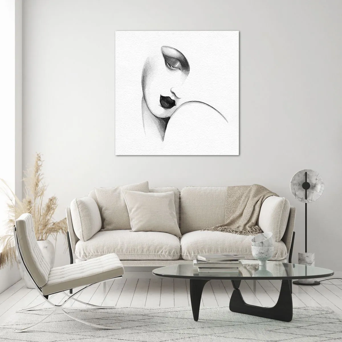 Billede på glas - I Lempickas stil - 70x70 cm