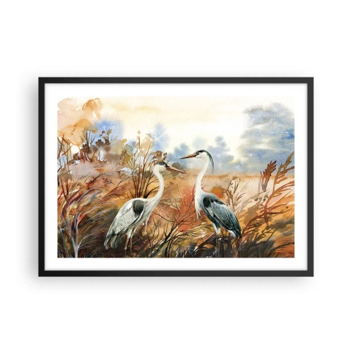 Plakat i sort ramme - Hvor skal vi hen om efteråret? - 70x50 cm