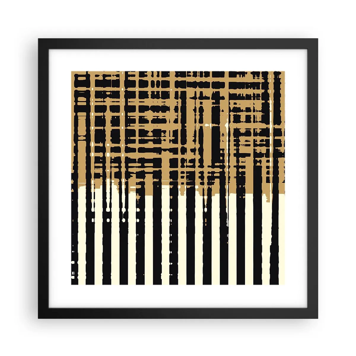 Plakat i sort ramme - Arkitektonisk abstraktion - 40x40 cm