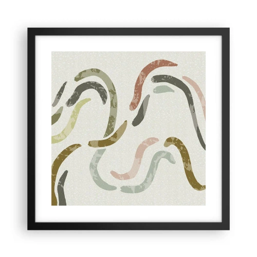 Plakat i sort ramme - Abstraktionens glade dans - 40x40 cm