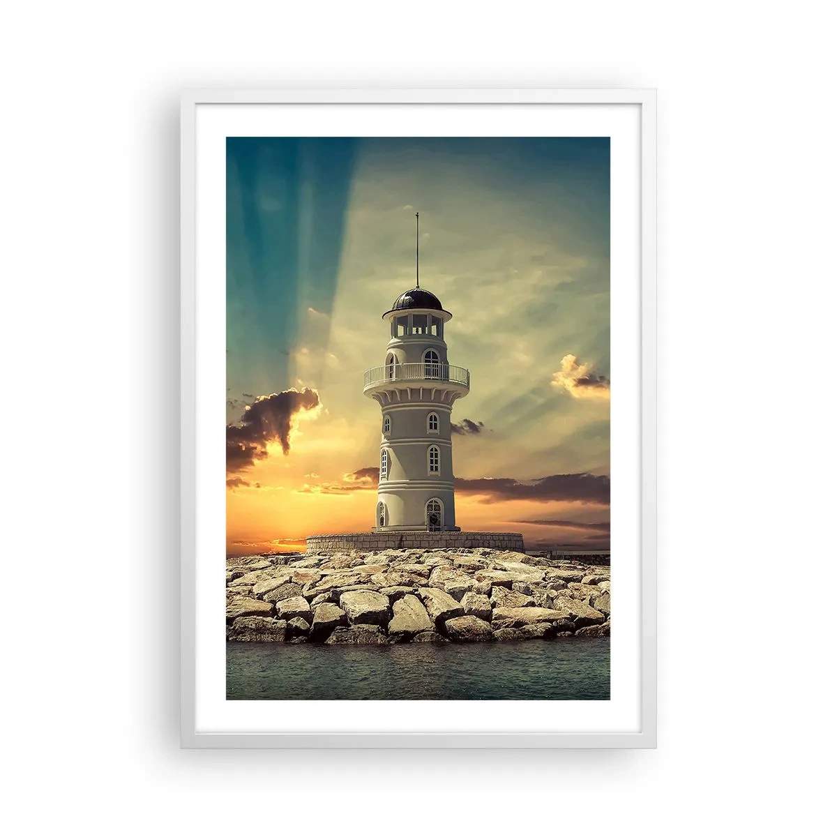 Plakat i hvid ramme - Lys - Godhed - Skønhed - 50x70 cm