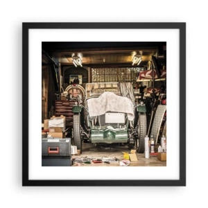 Plakat i sort ramme - Tilbage til fortiden - 40x40 cm