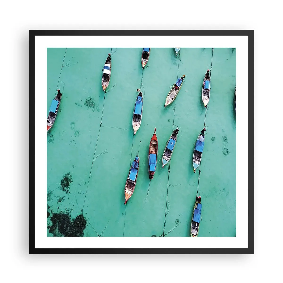 Plakat i sort ramme - I glædelig forventning - 60x60 cm