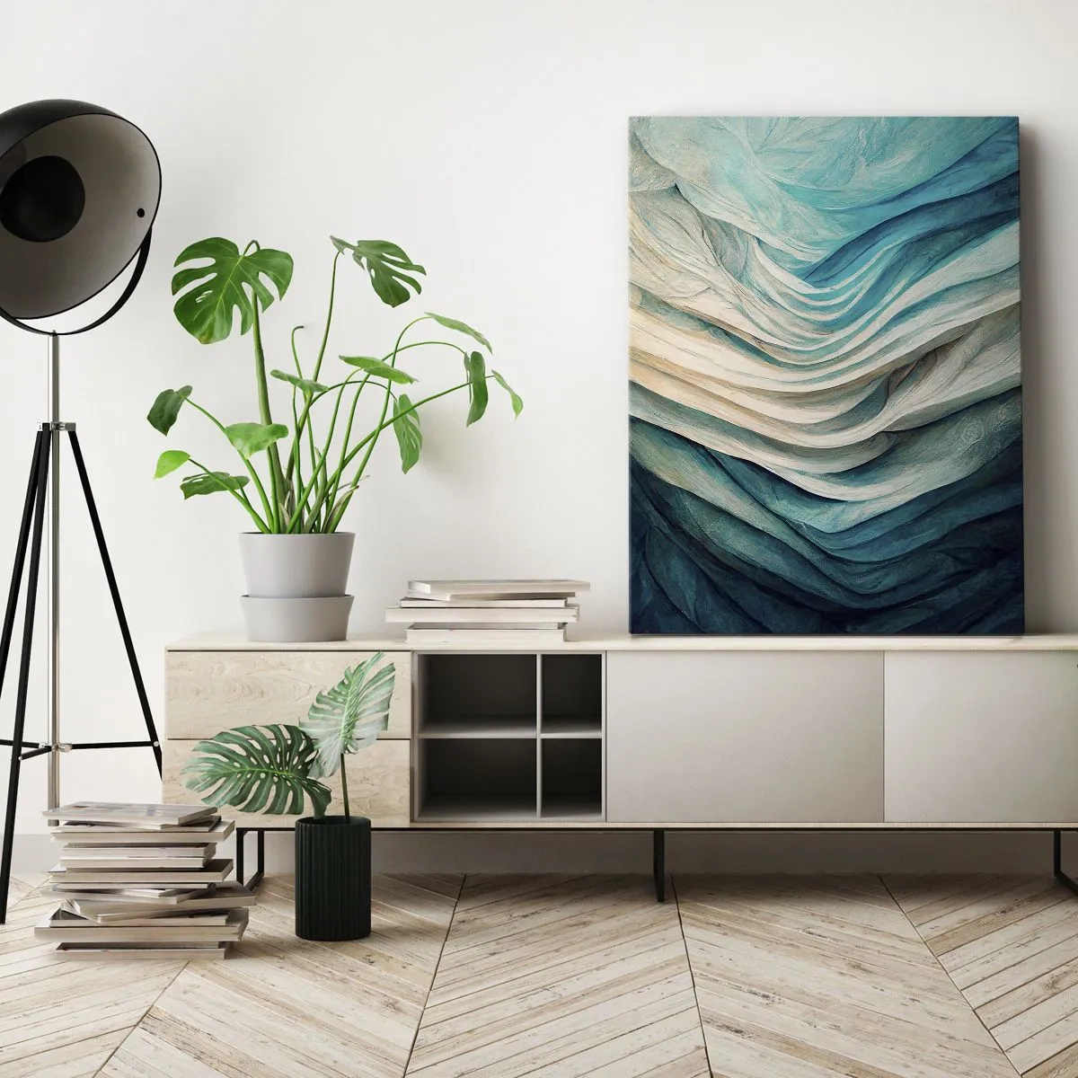 Lærredstryk - Billede på lærred - Blå umættelighed - 80x120 cm