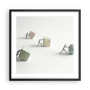 Plakat i sort ramme - Selve livet - 50x50 cm