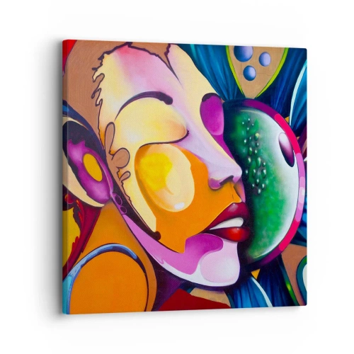 Lærredstryk - Billede på lærred - Berør med farve - 30x30 cm