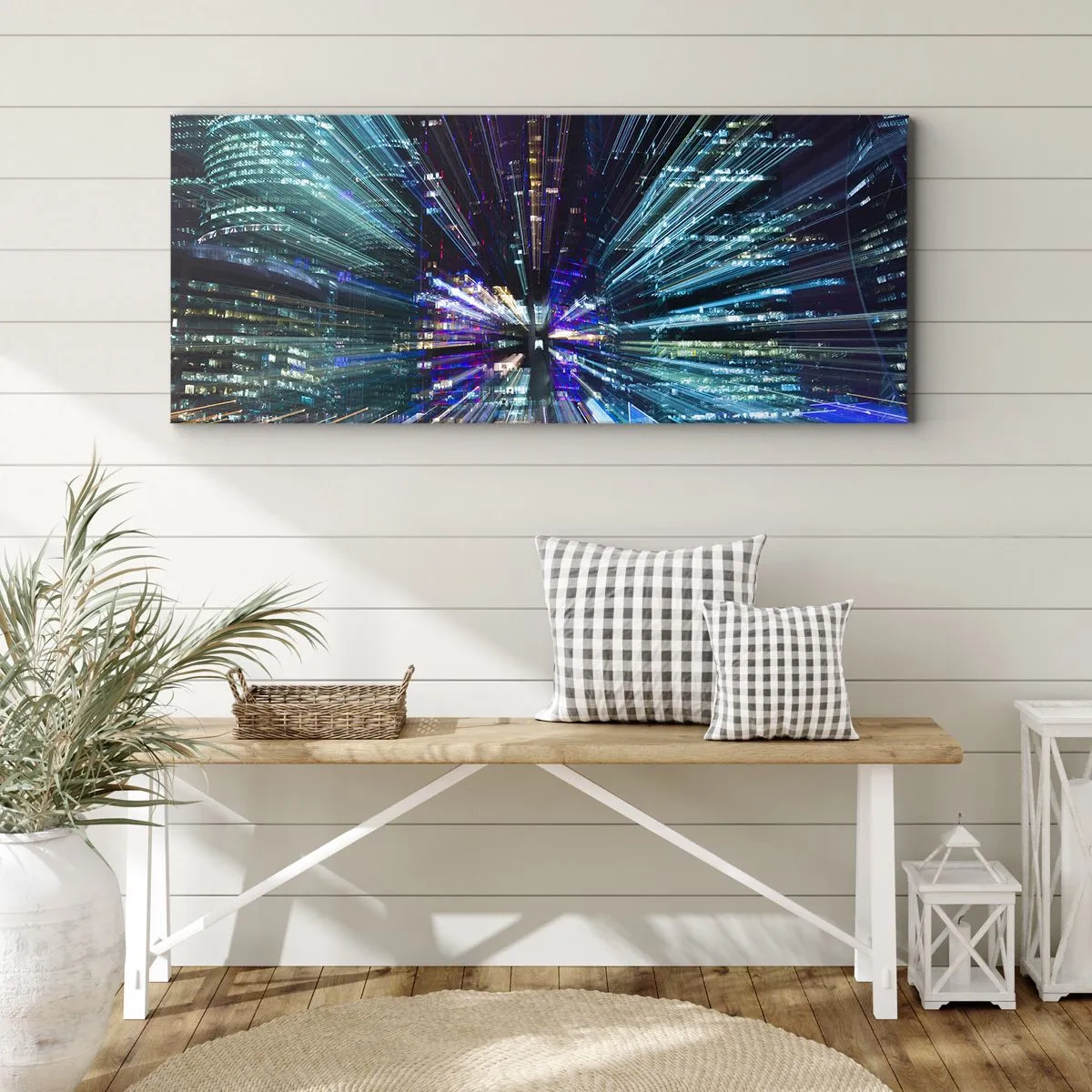 Lærredstryk - Billede på lærred - Overgang til hyperrummet - 90x30 cm