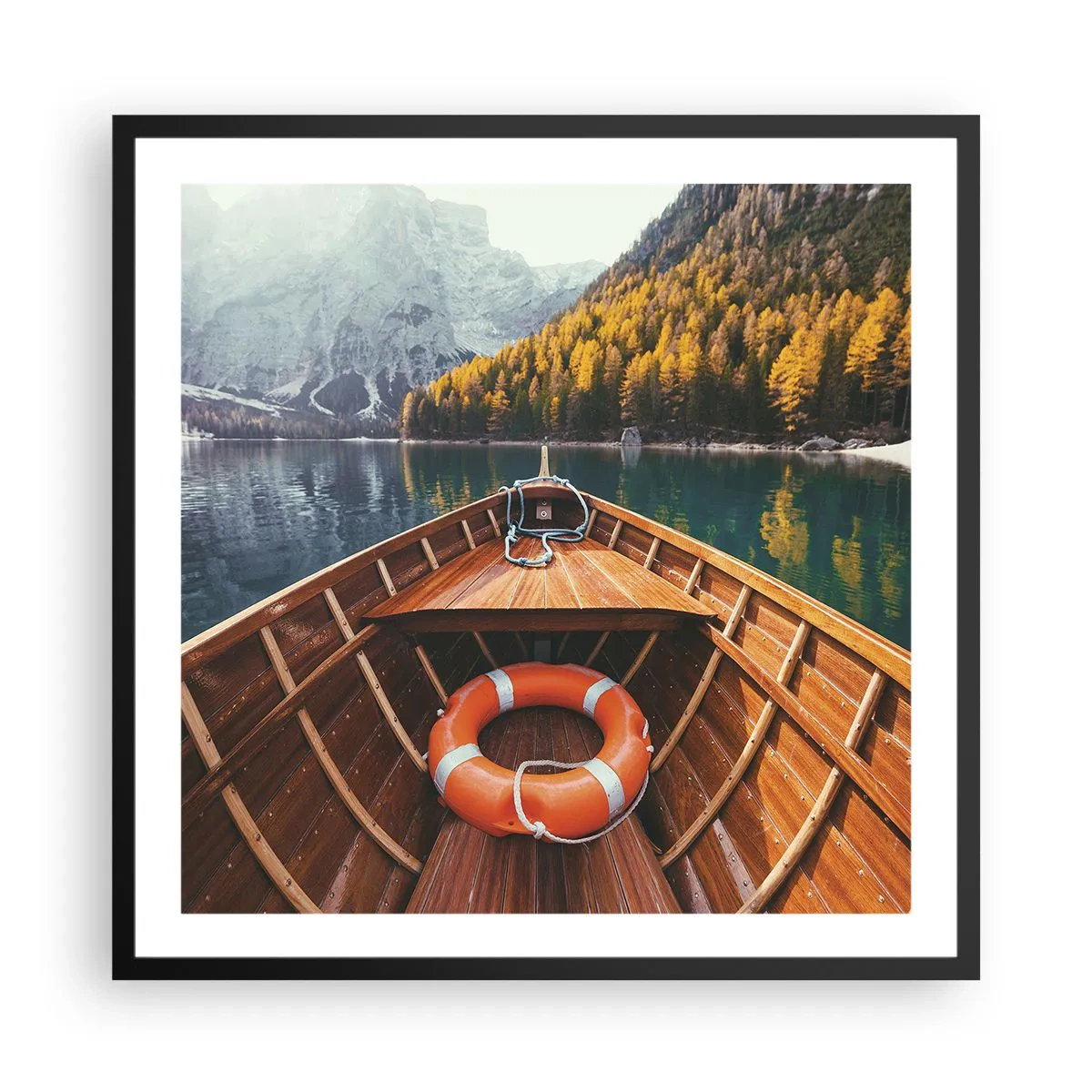 Plakat i sort ramme - Bjergtur - 60x60 cm