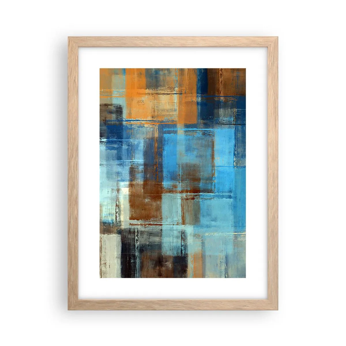Plakat i ramme af lyst egetræ - Gennem det blå slør - 30x40 cm