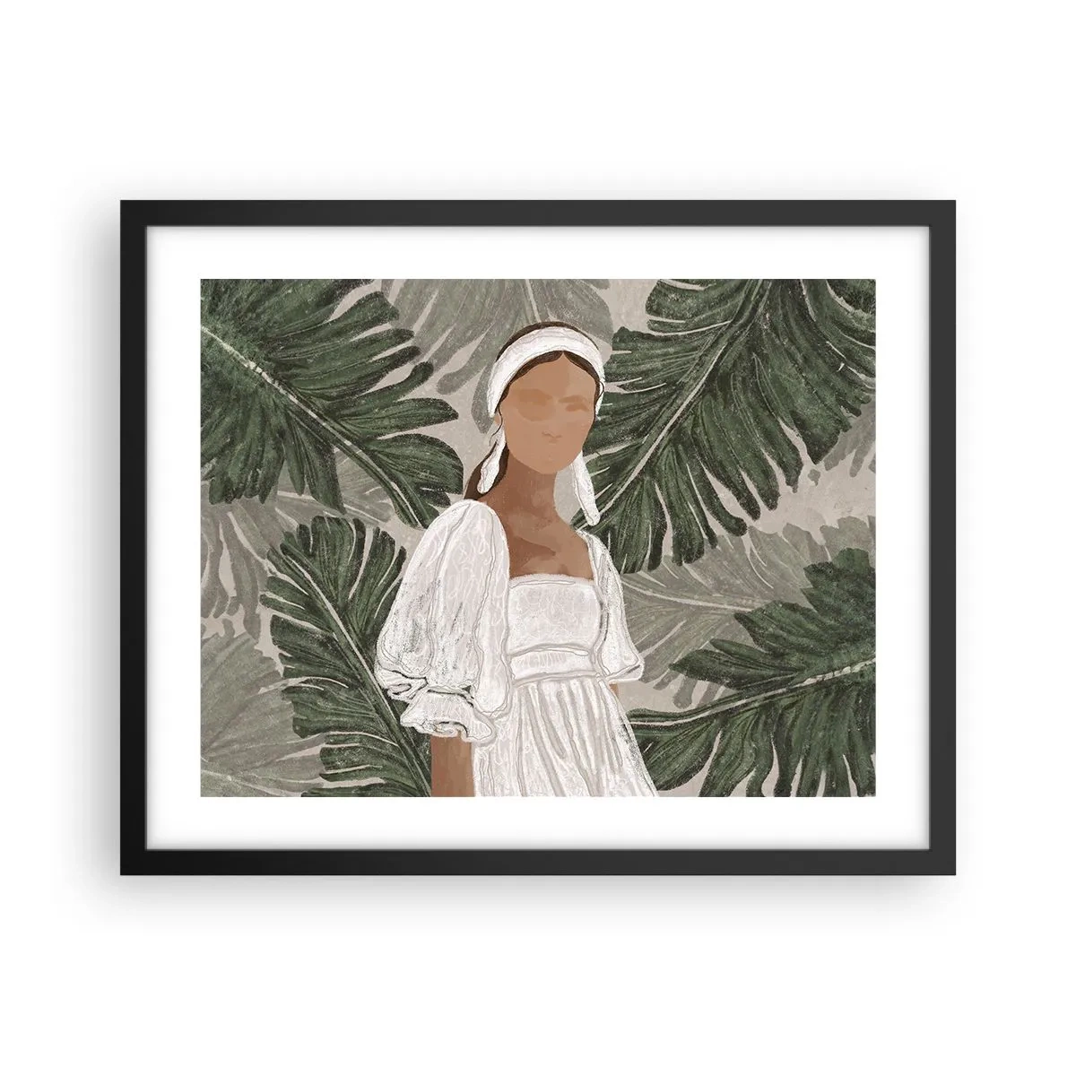 Plakat i sort ramme - Eksotisk portræt - 50x40 cm