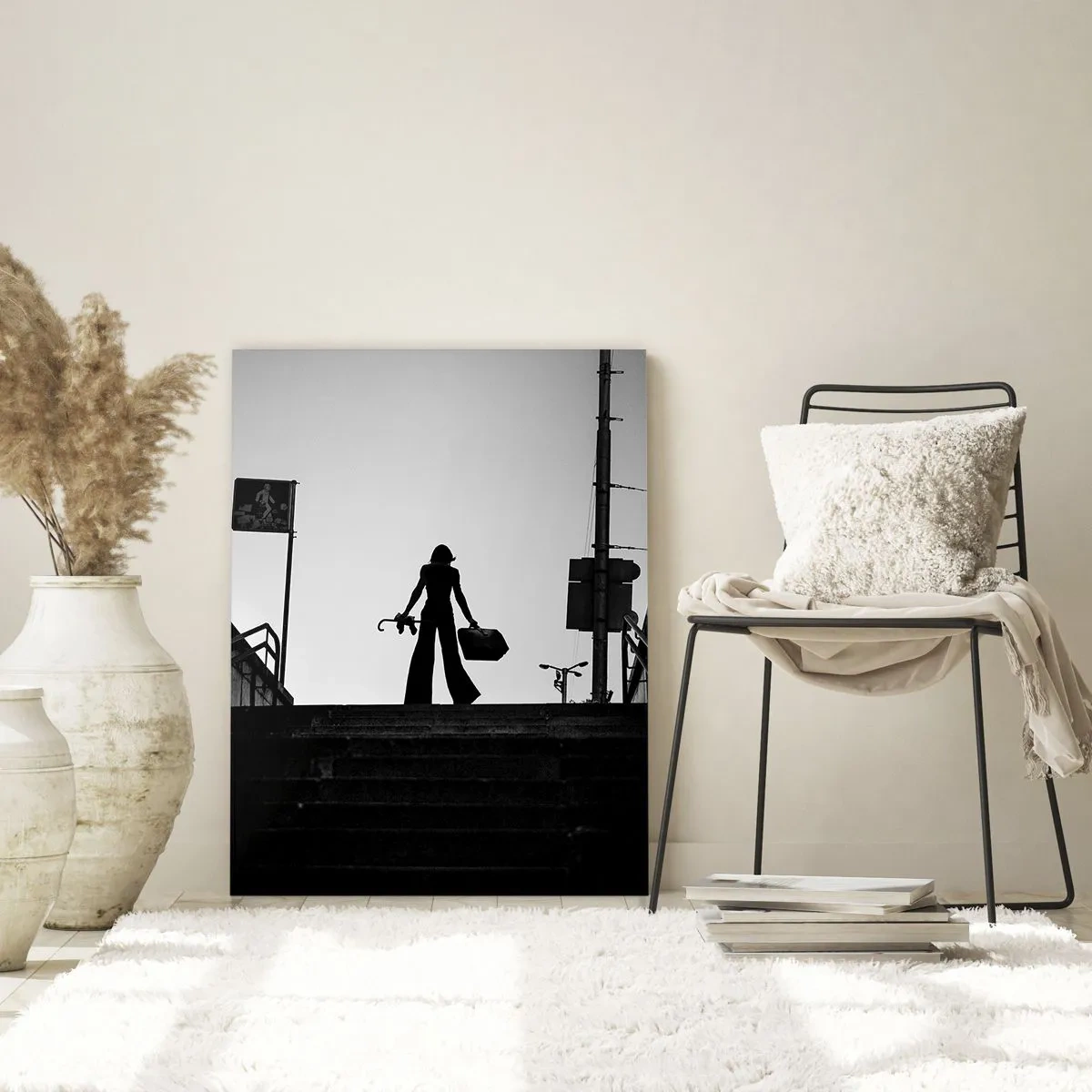 Billede på glas - Vandring i byen - 50x70 cm