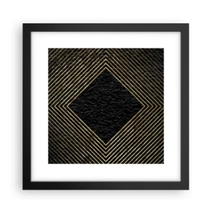 Plakat i sort ramme - Geometri i glamour-stil - 30x30 cm