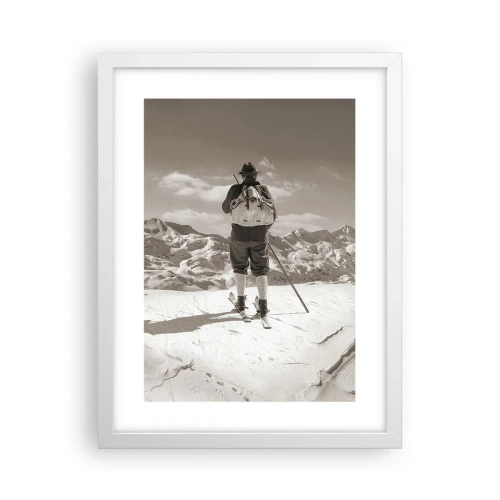 Plakat i hvid ramme - Og bjergene er de samme - 30x40 cm