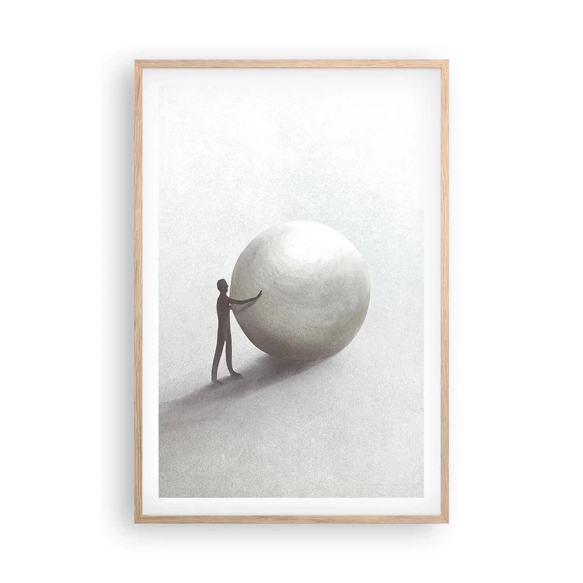 Plakat i ramme af lyst egetræ - Livets spil - 61x91 cm