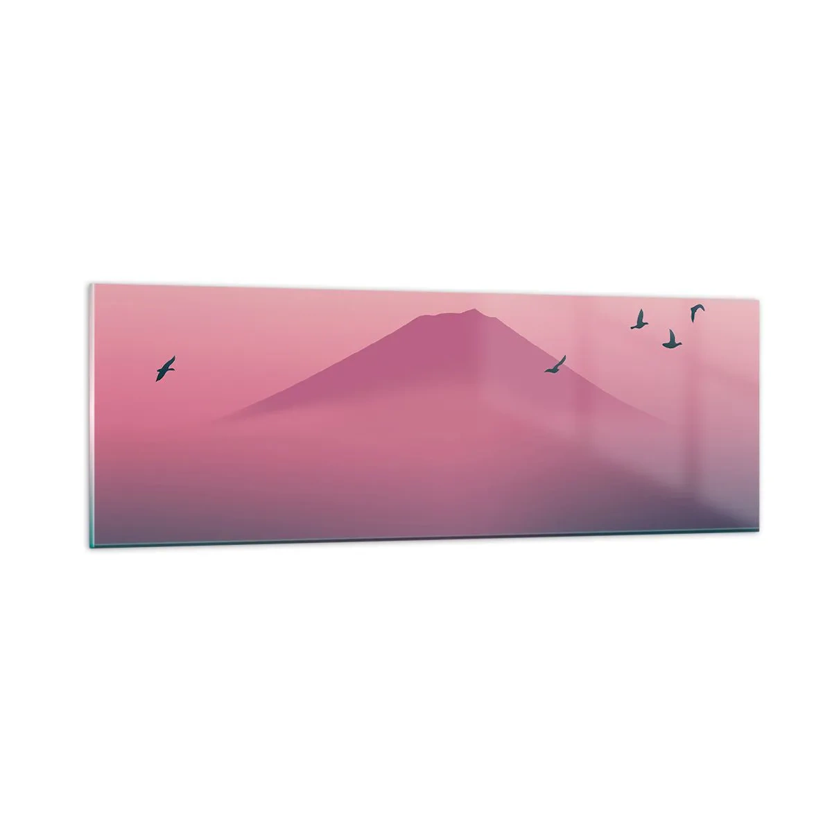 Billede på glas - Vandrer over skyerne - 90x30 cm