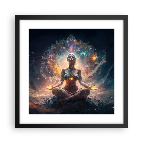 Plakat i sort ramme - Flow af god energi - 40x40 cm