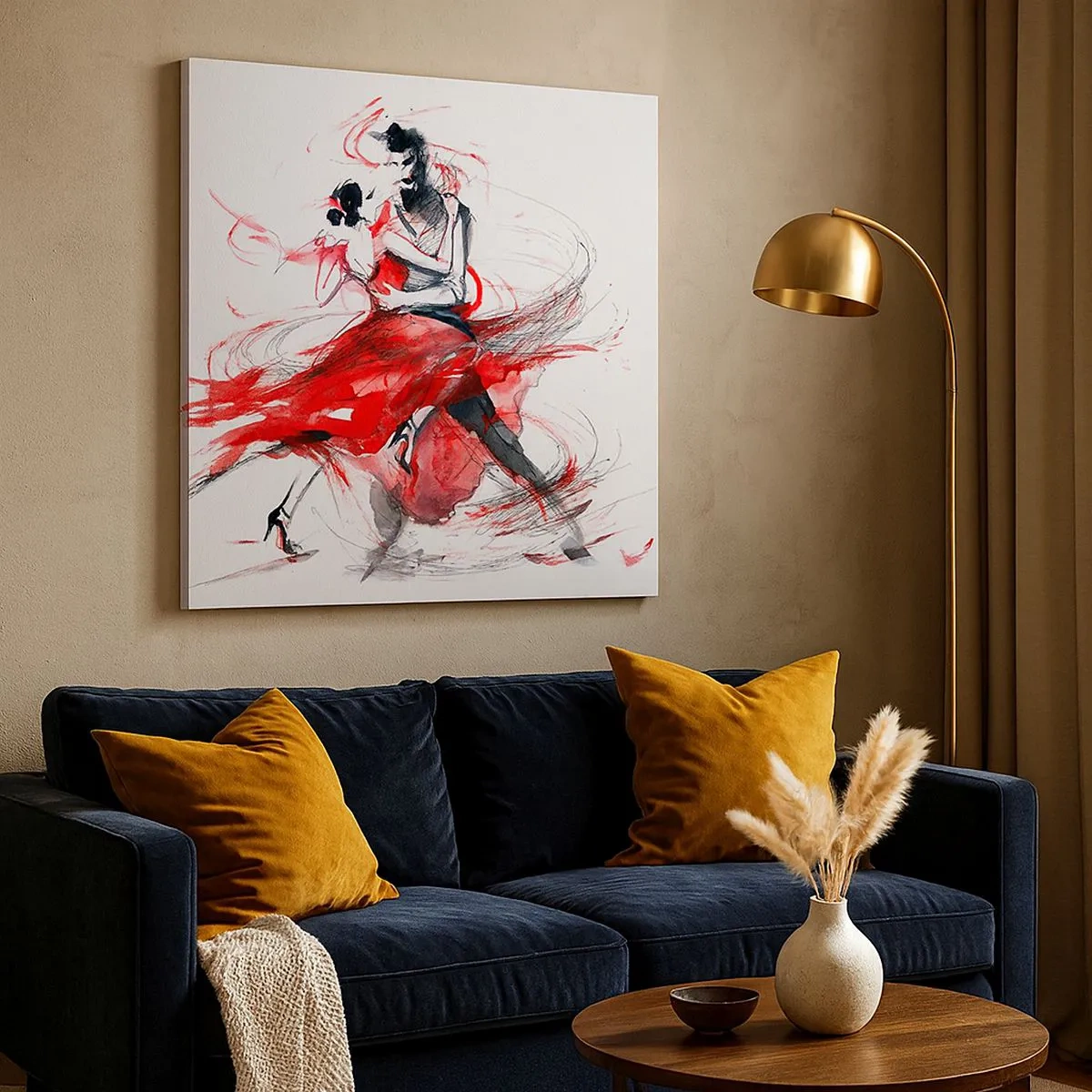 Lærredstryk - Billede på lærred - Tango - passionens rytme - 30x30 cm