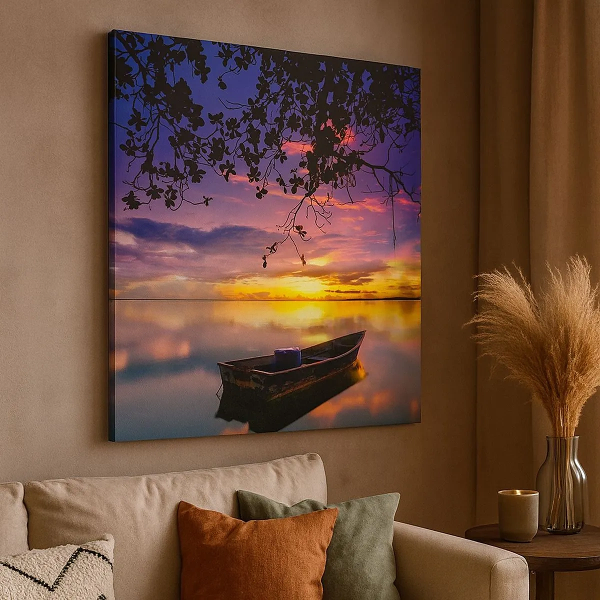 Lærredstryk - Billede på lærred - "Det ser ud til, at du hænger midt på himlen..." - 30x30 cm