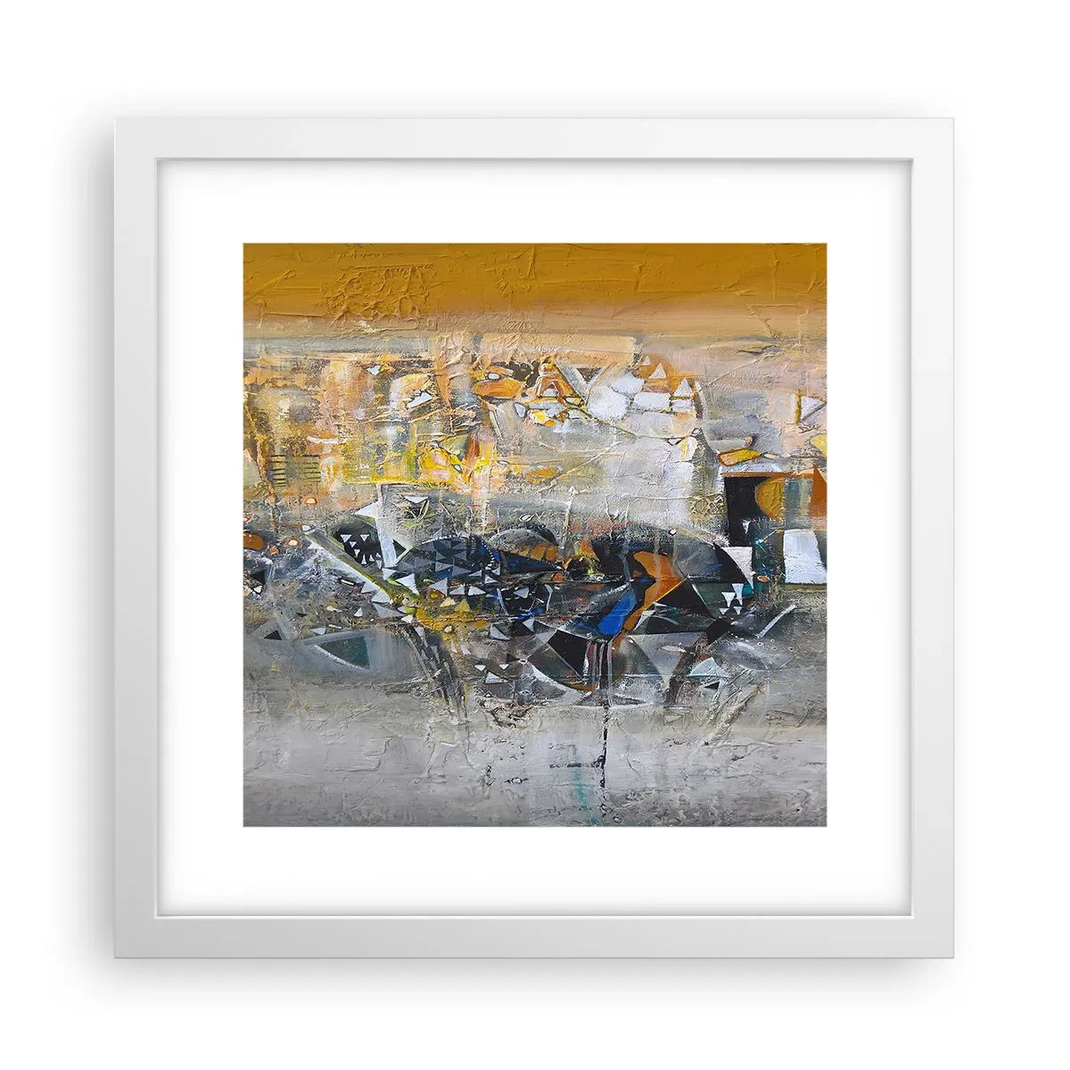 Plakat i hvid ramme - Alt vil falde på plads - 30x30 cm