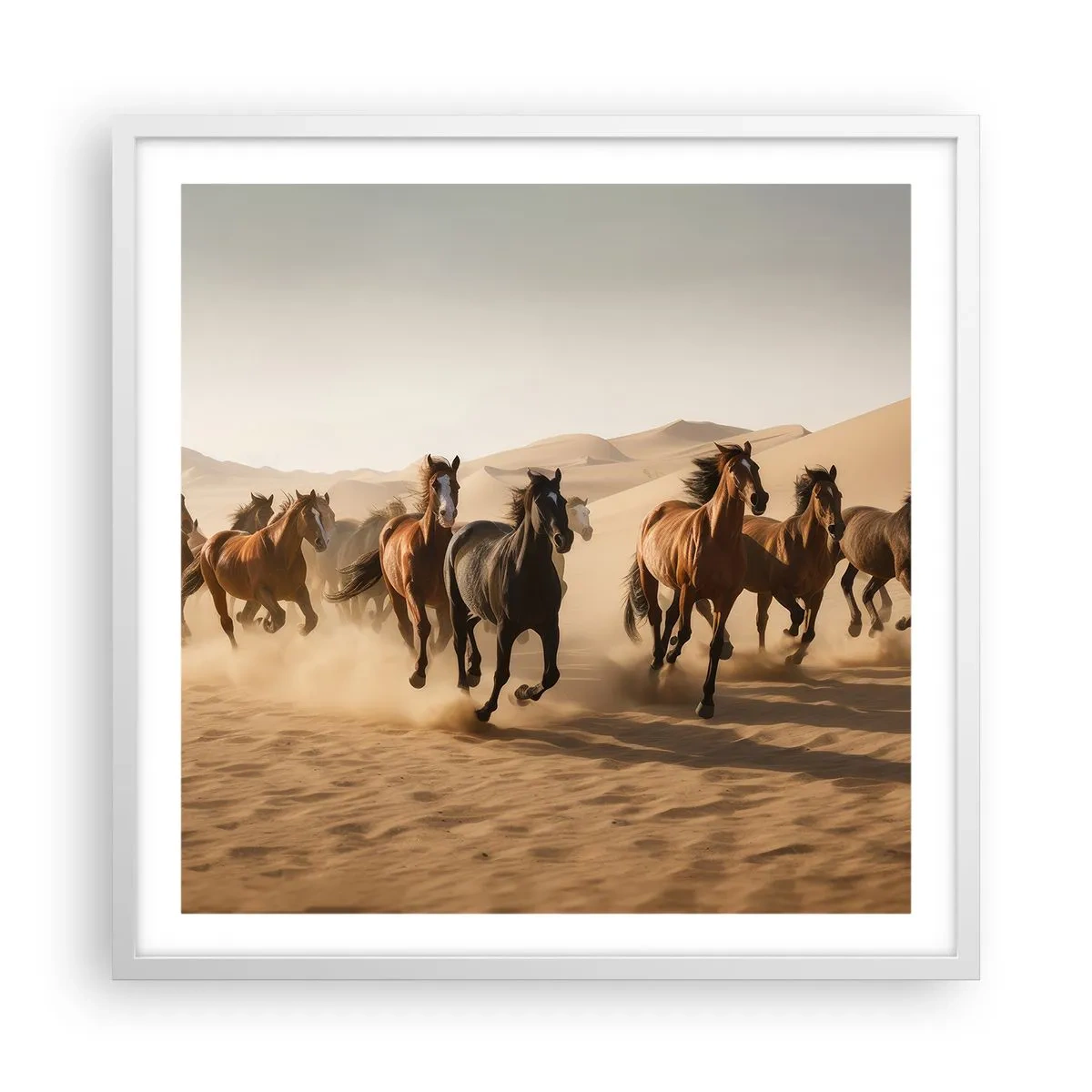 Plakat i hvid ramme - Fri som vinden - 60x60 cm